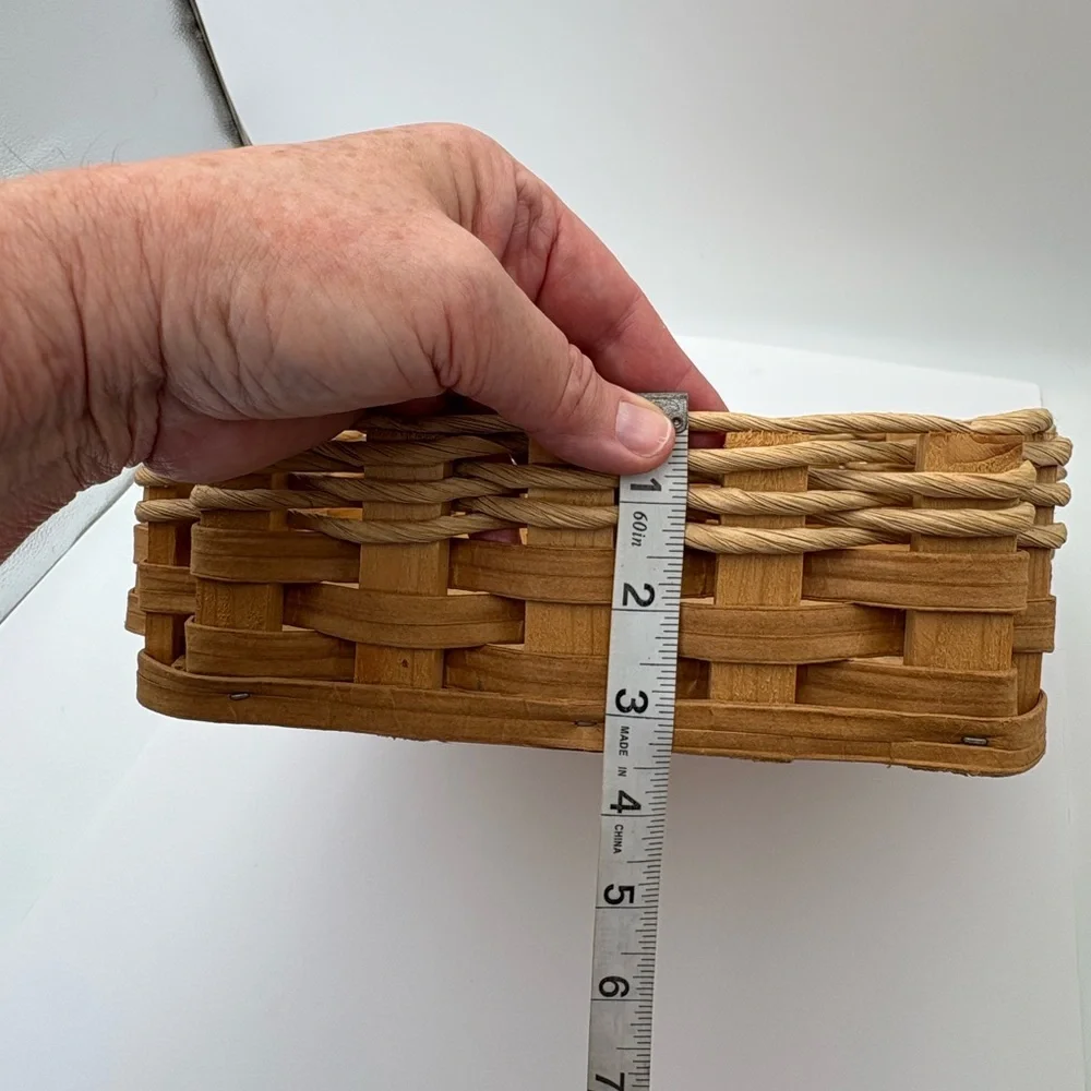 Vintage Woven and Wood Arkansas-Shaped Basket